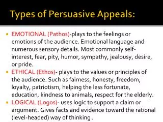 types of persuasive appeals