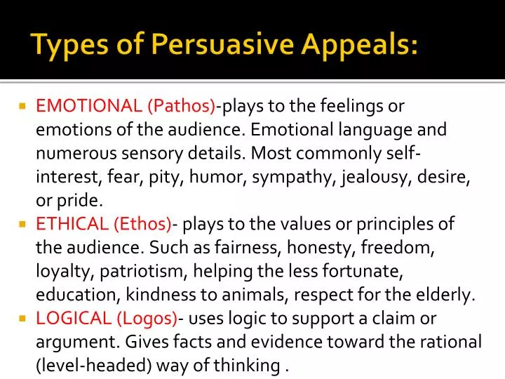 types of persuasive appeals