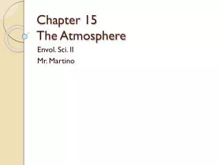 Chapter 15 The Atmosphere