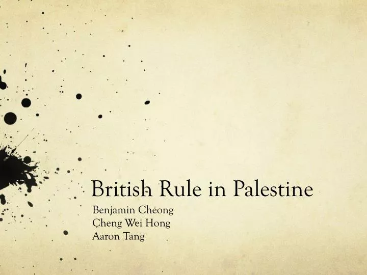 british rule in palestine