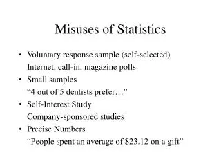 Misuses of Statistics