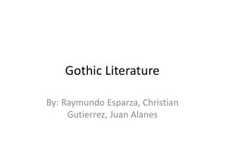 Gothic Literature