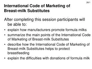 International Code of Marketing of Breast-milk Substitutes