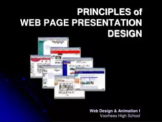 PRINCIPLES of WEB PAGE PRESENTATION DESIGN