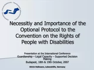 Presentation at the International Conference