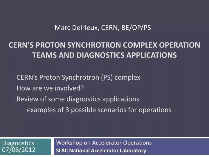 cern s proton synchrotron complex operation teams and diagnostics applications