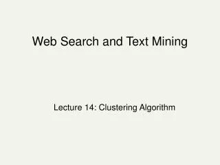web search and text mining