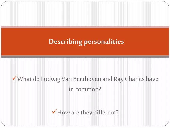 describing personalities