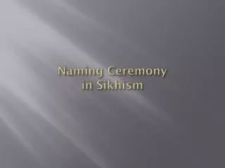 Naming Ceremony in Sikhism