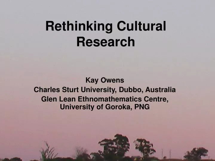 rethinking cultural research