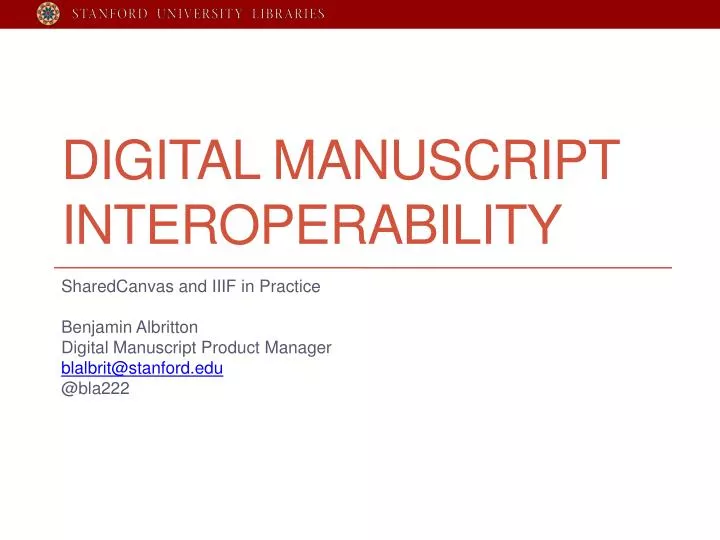 digital manuscript interoperability