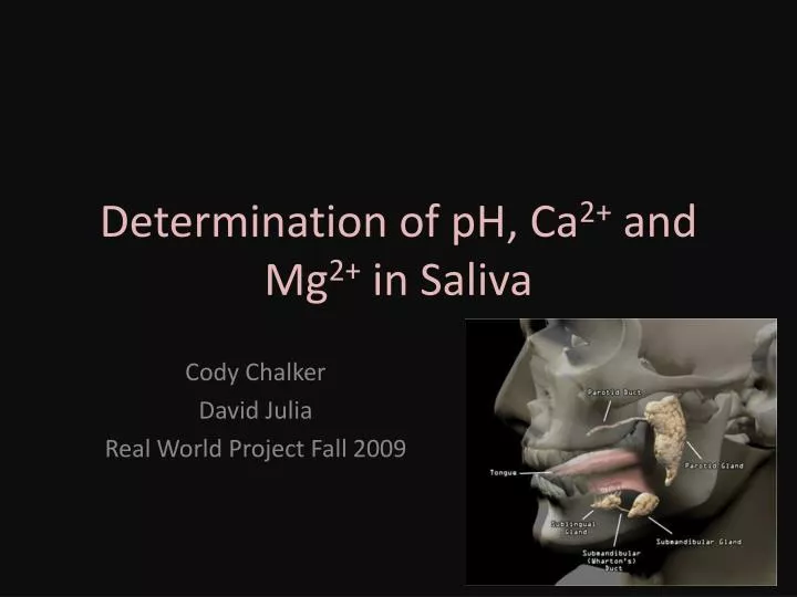 determination of ph ca 2 and mg 2 in saliva