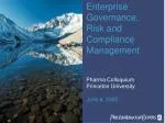 Enterprise Governance, Risk and Compliance Management Pharma Colloquium - slide 1