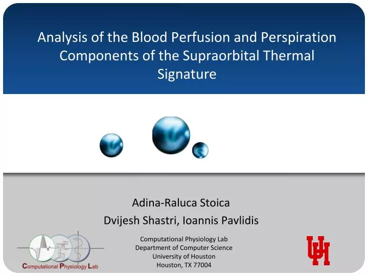 analysis of the blood perfusion and perspiration components of the supraorbital thermal signature