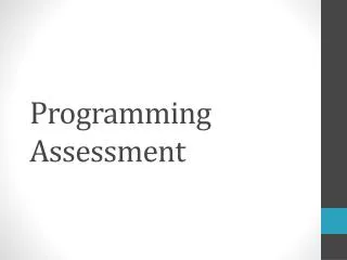 Programming Assessment