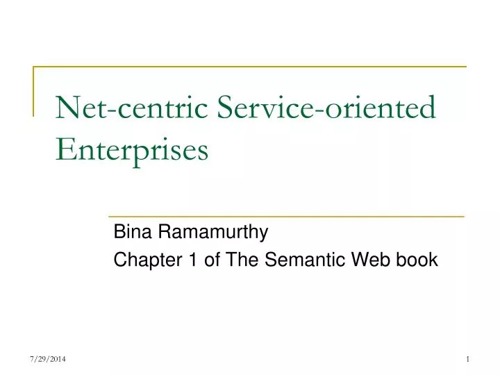 net centric service oriented enterprises