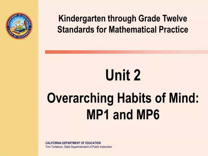 kindergarten through grade twelve standards for mathematical practice
