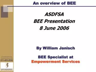 An overview of BEE