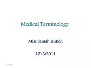 Medical Terminology