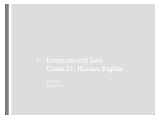 International Law Class 21: Human Rights