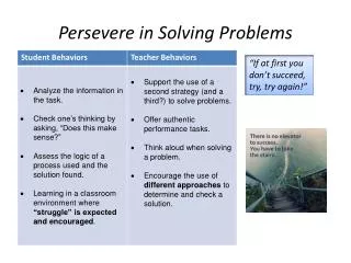 persevere in solving problems