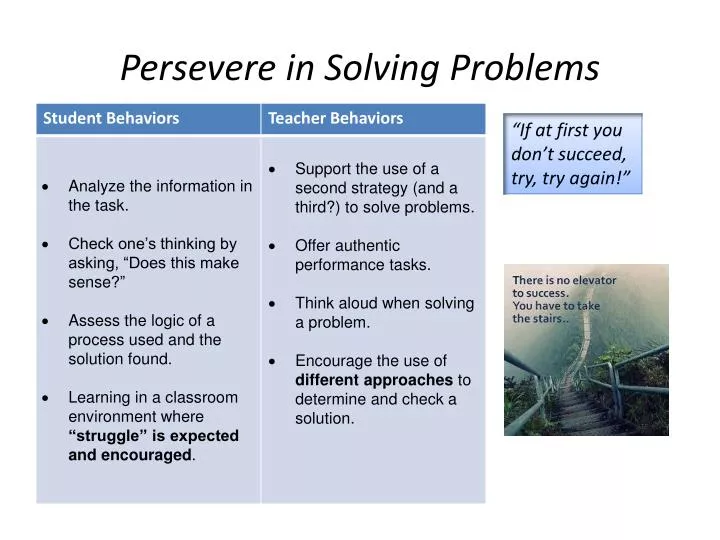 persevere in solving problems