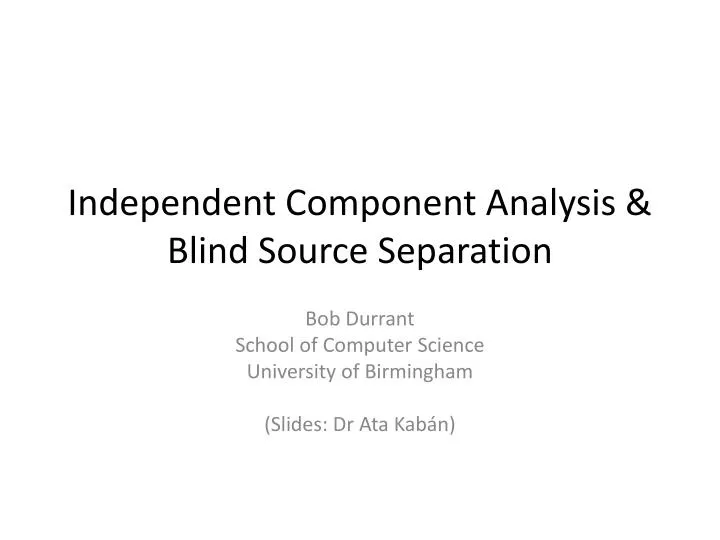 independent component analysis blind source separation
