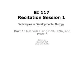 BI 117 Recitation Session 1