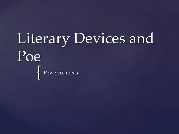 literary devices and poe