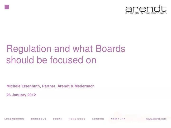 regulation and what boards should be focused on