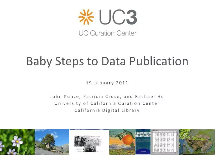 baby steps to data publication