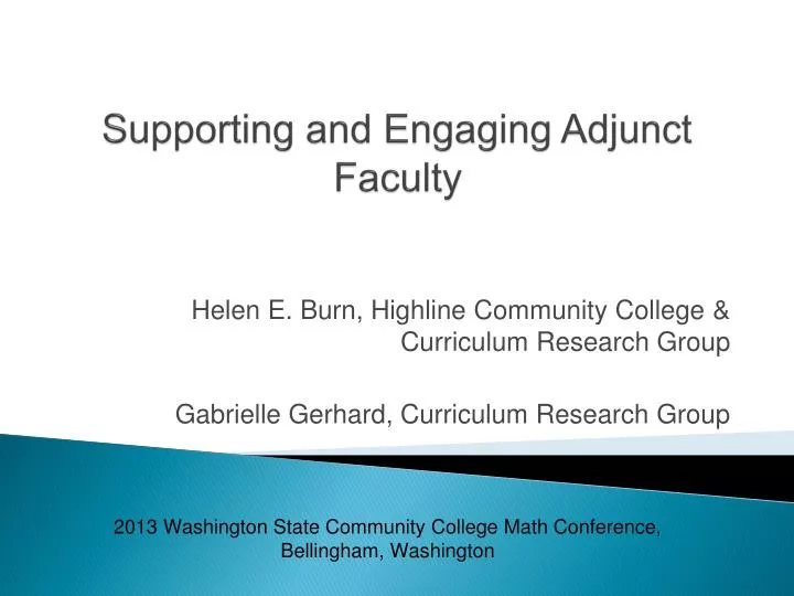 supporting and engaging adjunct faculty