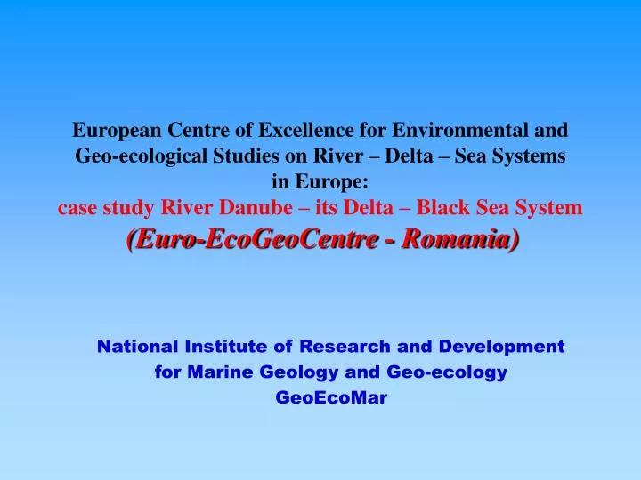 national institute of research and development for marine geology and geo ecology geoecomar