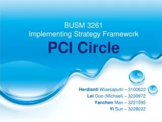 BUSM 3261 Implementing Strategy Framework PCI Circle