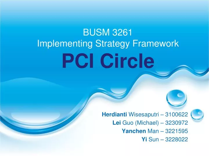 busm 3261 implementing strategy framework pci circle