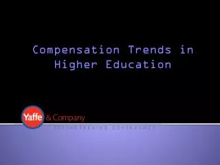 Compensation Trends in Higher Education