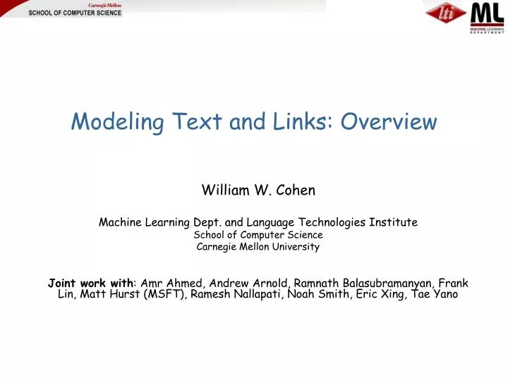 modeling text and links overview