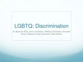 LGBTQ: Discrimination