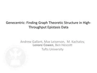 Genecentric: Finding Graph Theoretic Structure in High-Throughput Epistasis Data