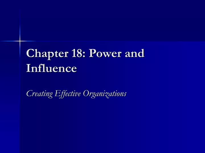 chapter 18 power and influence