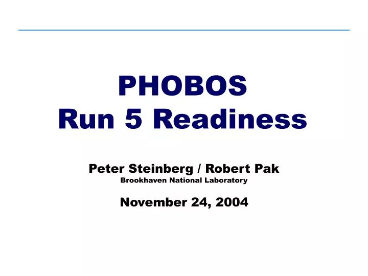 phobos run 5 readiness