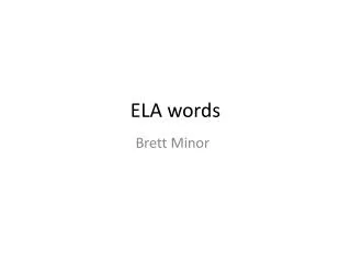 ela words
