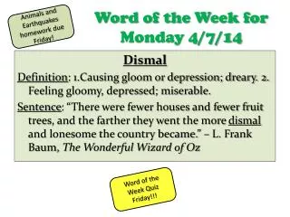 Word of the Week for Monday 4/7/14