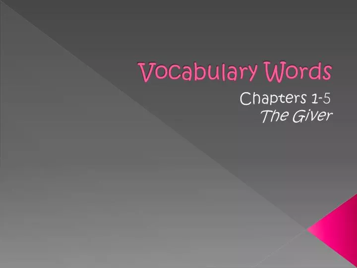 vocabulary words