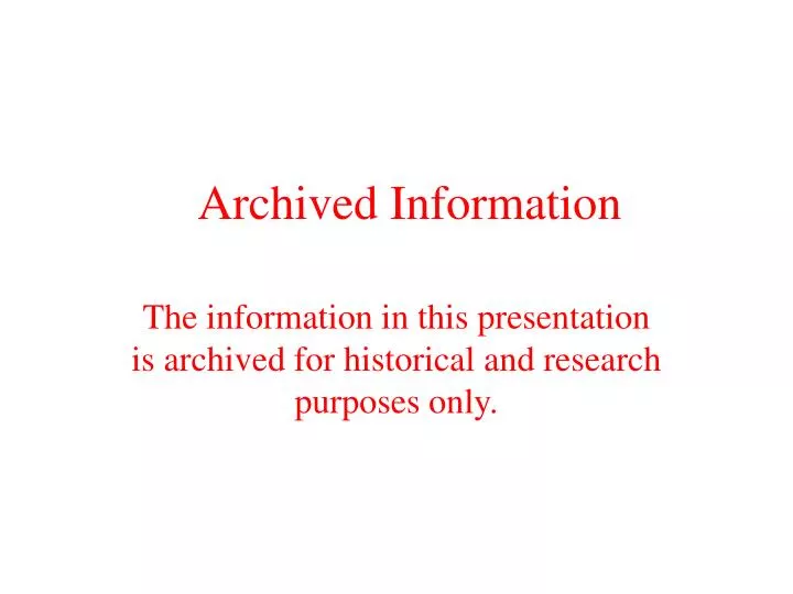 archived information