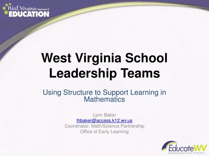 west virginia school leadership teams