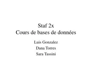 staf 2x cours de bases de donn es