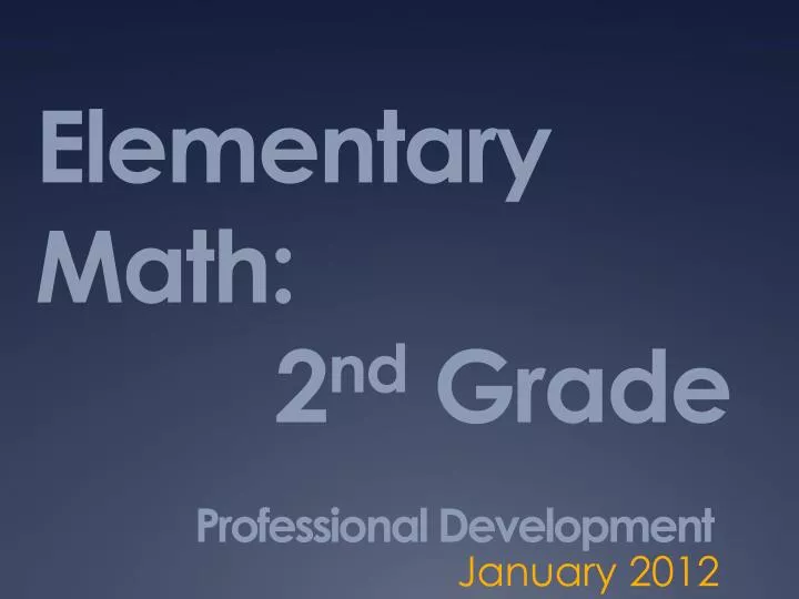 elementary math 2 nd grade professional development