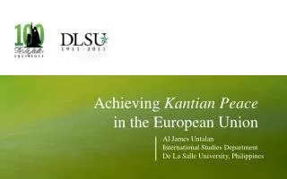 Achieving Kantian Peace in the European Union