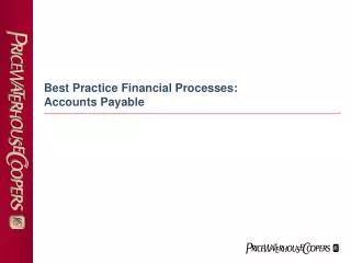 Best Practice Financial Processes: Accounts Payable
